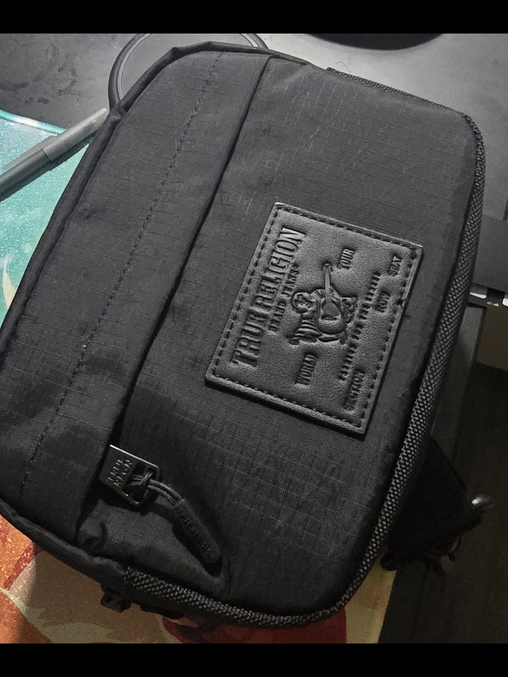 True Religion Black Crossbody Travel Bag